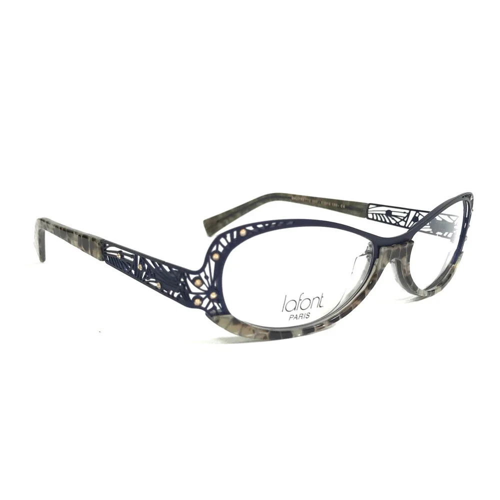 Jean Lafont Eyeglasses Frames GAUFRETTE 565 Brown Tortoise Blue Oval 53-15-130